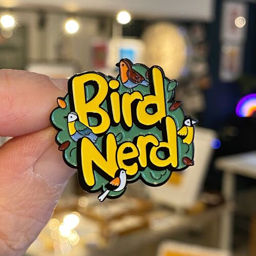 Bird Nerd Birdwatching Enamel Pin Badge