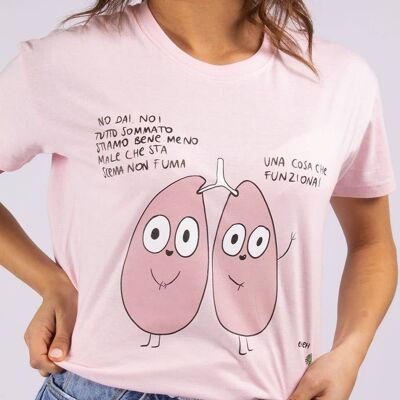 T-Shirt "Lungs"__M / Rosa Chiaro