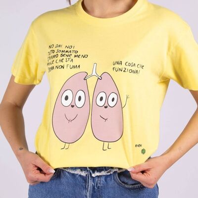 T-Shirt "Lungs"__L / Giallo Chiaro