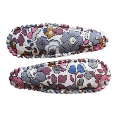 Almond Scallop Clips - Liberty Betsy Ann Grey