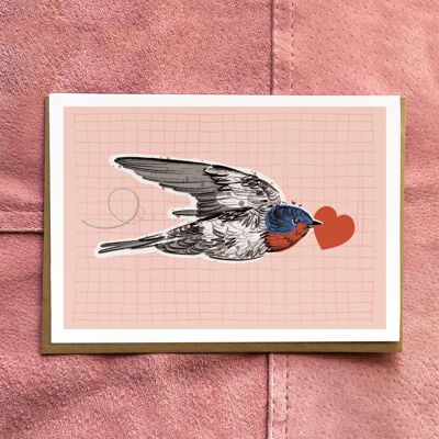 Tarjeta del día de San Valentín Lovebird