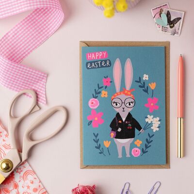 Tarjeta de feliz Pascua | Tarjeta de Pascua del Conejo | Tarjeta de Pascua para niños