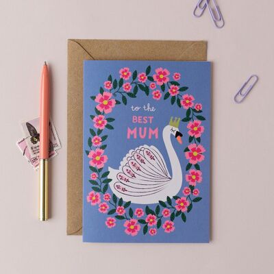 tarjeta de la mejor mamá del cisne | Tarjeta del Día de la Madre | Tarjeta de mamá ? Tarjeta para mamá