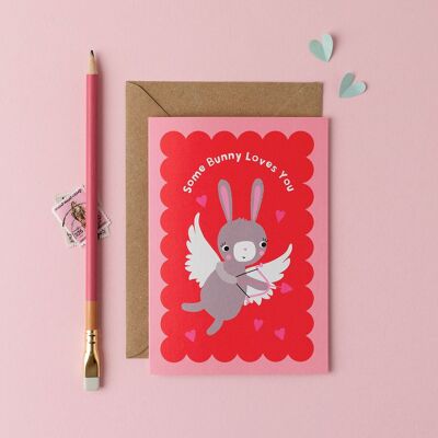 Un lapin vous aime carte | Carte de Saint-Valentin | Carte de la Saint-Valentin | Carte d'amour