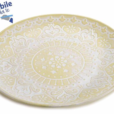 Decorative wooden plates with relief decorations