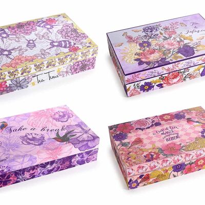 Cajas de té / infusiones de madera "Foulard" con 6 compartimentos 14zero3