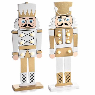 Colorful wooden toy soldier nutcracker set with LED lights and glitter details 14zero3
