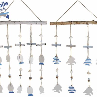 Wind chimes with wooden fish and shells to hang