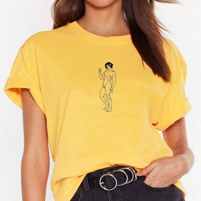 T-Shirt "Selfish"__M / Giallo