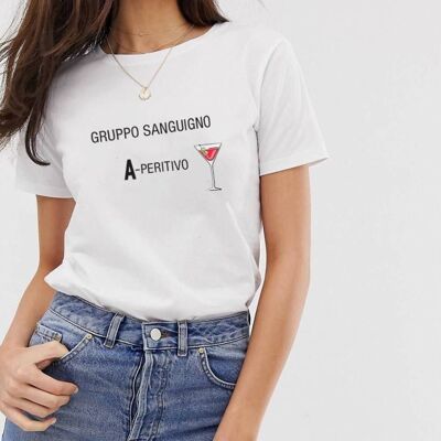 T-Shirt "Aperitivo"__S / Bianco