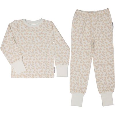 Bamboo two pcs pajamas Soft beige leo