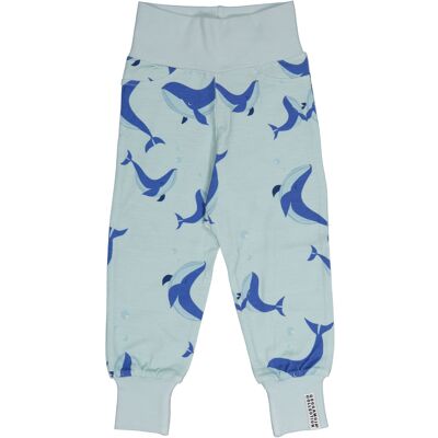 Pantalon bébé en bambou L.baleine bleue