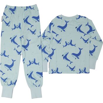 Pyjama deux pièces en bambou L.baleine bleue 2