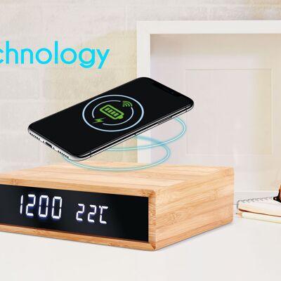 Alarm clock with 5W wireless charger