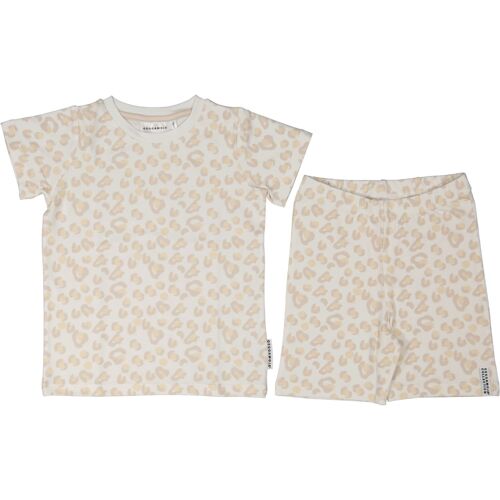 Bamboo summer two pcs pyjamas Soft beige leo