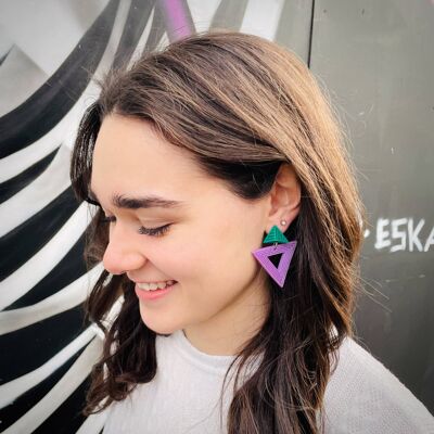 Mismatched Triangle Earrings