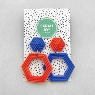 Mismatched Hexagon Earrings