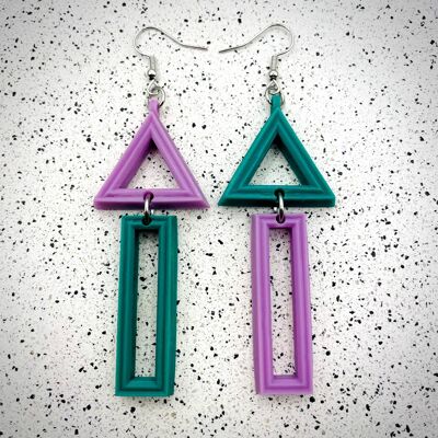 Mismatched Triangle Hook Earrings