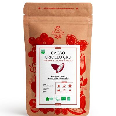 Fair trade criollo raw cocoa powder 200g