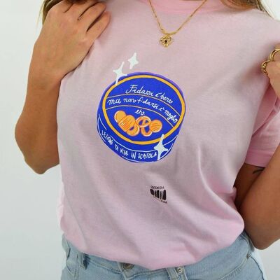 T-Shirt "Life Lessons canned"__M / Rosa