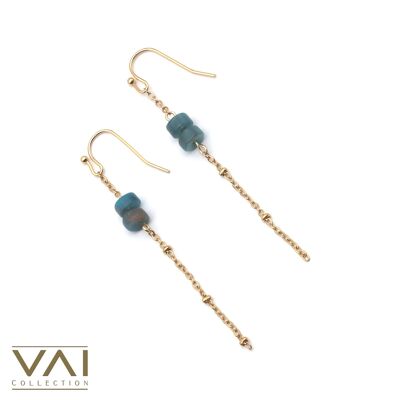 Earrings “Blue Bay“, Gemstone Jewelry, Handmade with Natural Apatite.