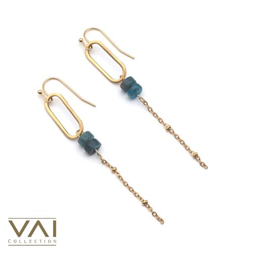 Earrings “Blue Ocean”, Gemstone Jewelry, Handmade with Natural Apatite.