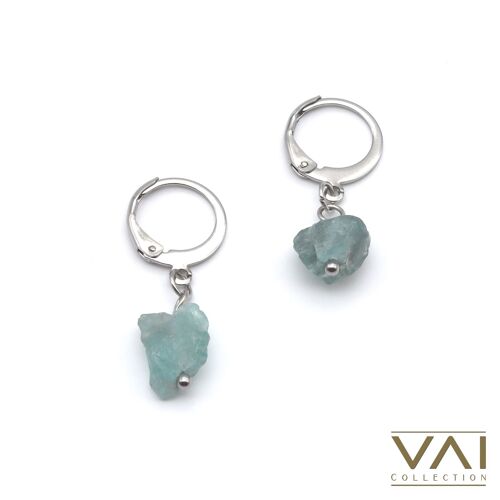 Hoops “Blue Heaven”, Gemstone Jewellery, Handmade with Natural Apatite.
