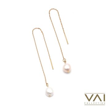 Fil d'oreille « Pearl On A String », bijoux faits à la main avec des perles d'eau douce naturelles. 1