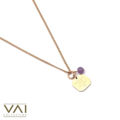 Collana “Falling In Love Purple”, gioielli con pietre preziose, realizzati a mano con ametista naturale.