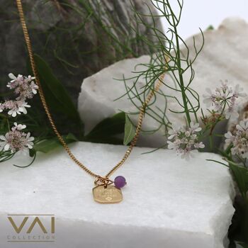 Collier « Falling In Love Purple », bijoux en pierres précieuses, faits à la main avec de l'améthyste naturelle. 2