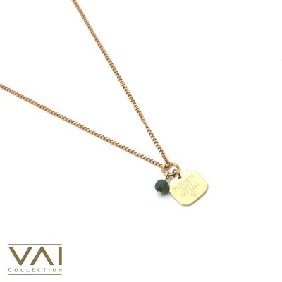 Collana “Falling In Love Green”, gioielli con pietre preziose, realizzati a mano con giada naturale.