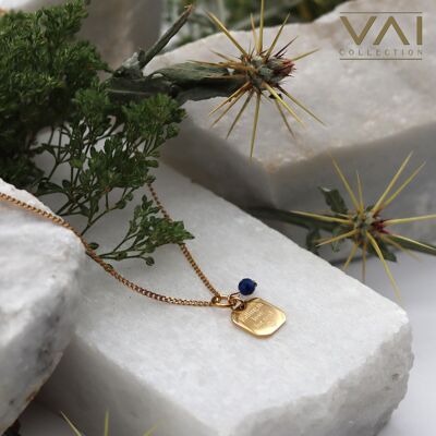 Collana “Falling In Love Blue”, gioielli con pietre preziose, realizzati a mano con crisocolla naturale.