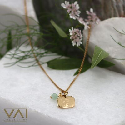 Collana "Falling In Love Mint", gioielli con pietre preziose, realizzati a mano con giada naturale.