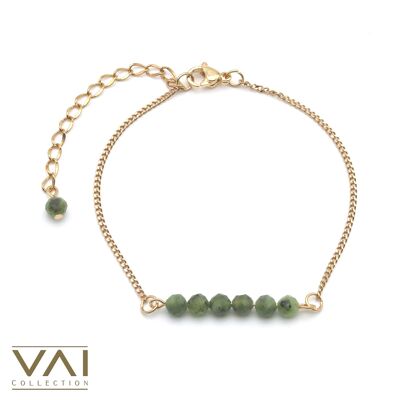 Bracelet « Funky Forest », bijoux en pierres précieuses, faits à la main avec du jade naturel.
