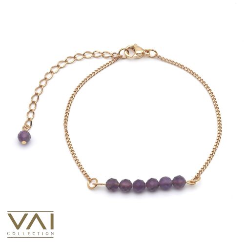 Bracelet “Sweet Memory”, Gemstone Jewelry, Handmade with Natural Amethyst.