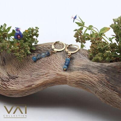 Hoops “Siësta”, Gemstone Jewelry, Handmade with Natural Kyanite.