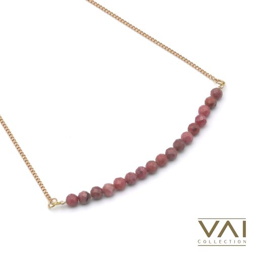 Necklace “Pink Delirious”, Gemstone Jewelry, Handmade with Natural Rhodochrosite.