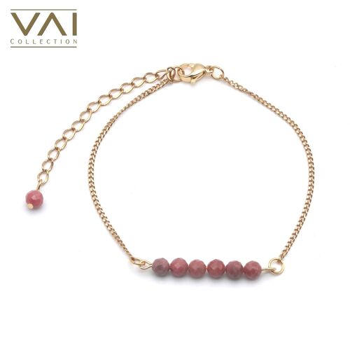 Bracelet “Pink Popsickle”, Gemstone Jewelry, Handmade with Natural Rhodochrosite.