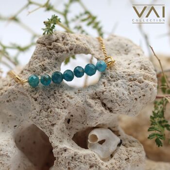 Bracelet « Blue Lake », bijoux en pierres précieuses, faits à la main avec de l'apatite naturelle. 2