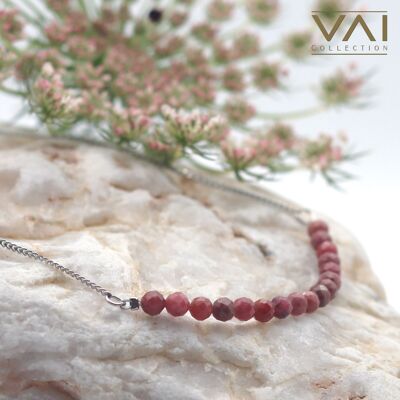 Collana “Wild Berry”, gioielli con pietre preziose, realizzati a mano con rodocrosite naturale.
