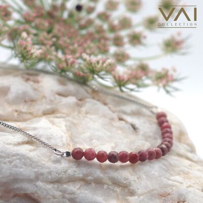 Collier « Wild Berry », bijoux en pierres précieuses, faits à la main avec de la rhodochrosite naturelle.