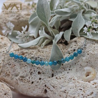 Collana “Waterfun”, gioielli con pietre preziose, realizzati a mano con apatite naturale.
