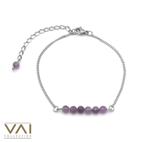 Bracelet “Happy Moments”, Gemstone Jewellery, Handmade with Natural Amethyst.