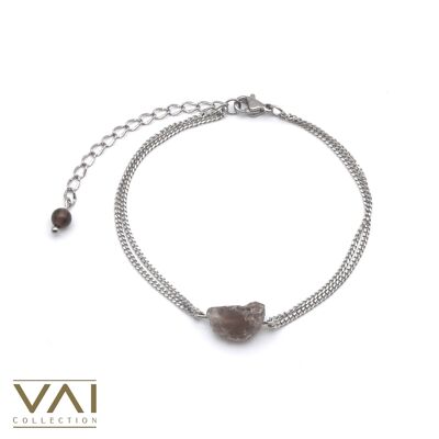 Bracelet “Infinity”, Gemstone Jewelry, Handmade with Natural Smoky Quartz.