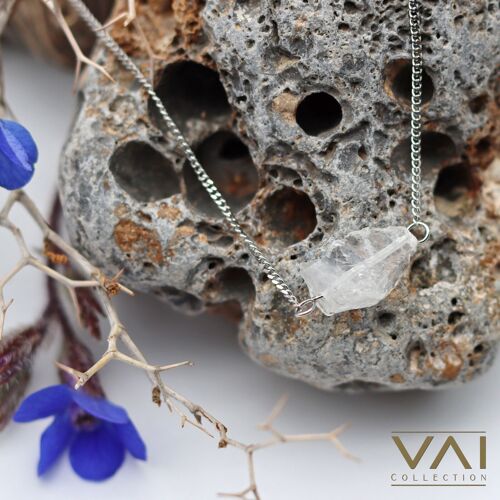 Necklace “Luminous Rock”, Gemstone Jewelry, Handmade with Natural Crystal Quartz.