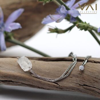 Bracelet « Translucence », bijoux en pierres précieuses, faits à la main avec du quartz cristal naturel. 3
