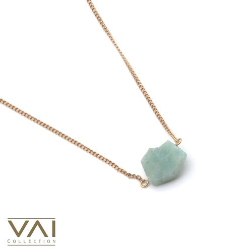 Necklace “Blue Sand”, Gemstone Jewelry, Handmade with Natural Amazonite.