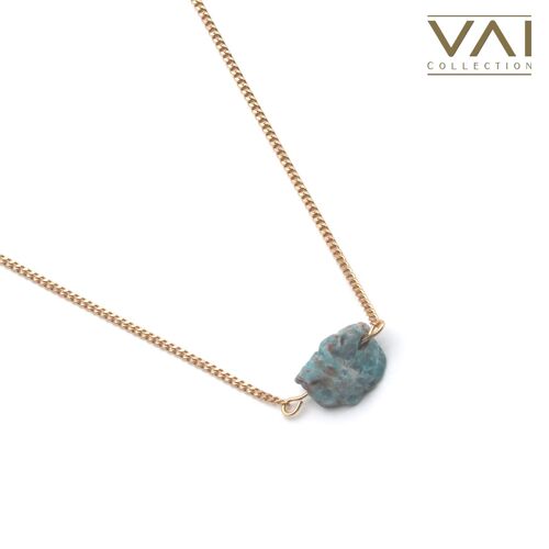 Necklace “Blue Hawaiian”, Gemstone Jewelry, Handmade with Natural Apatite.