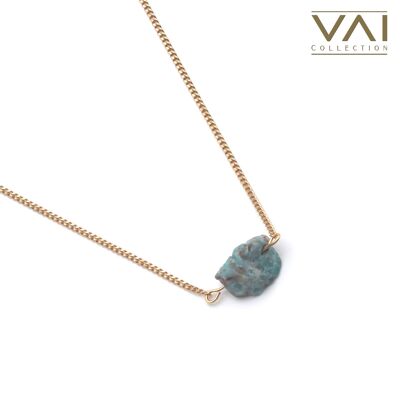 Collana “Blue Hawaiian”, gioielli con pietre preziose, realizzati a mano con apatite naturale.