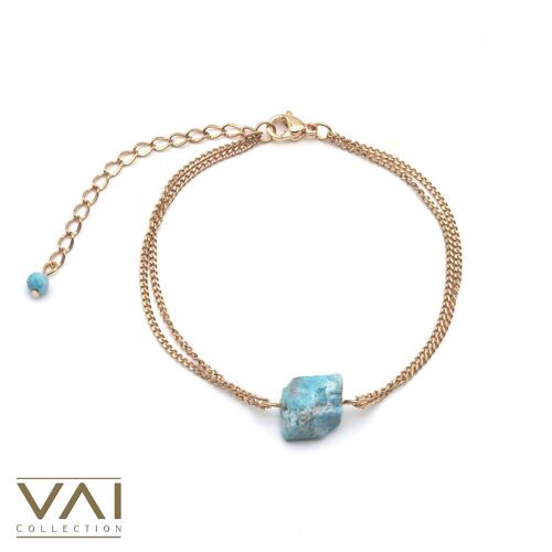 Bracelet “Beach Ball”, Gemstone Jewelry, Handmade with Natural Apatite.